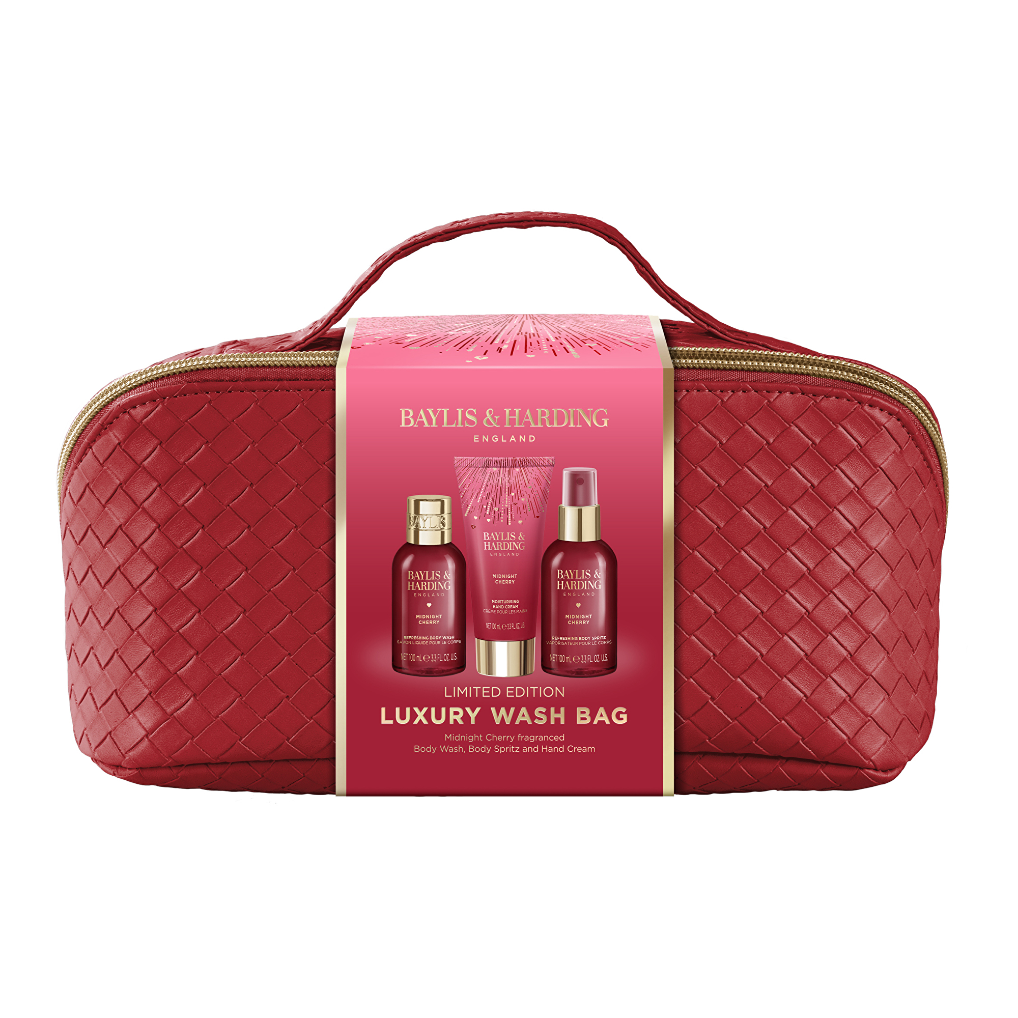 Baylis & Harding Darčeková sada v kozmetickej taške Midnight Cherry 3 ks