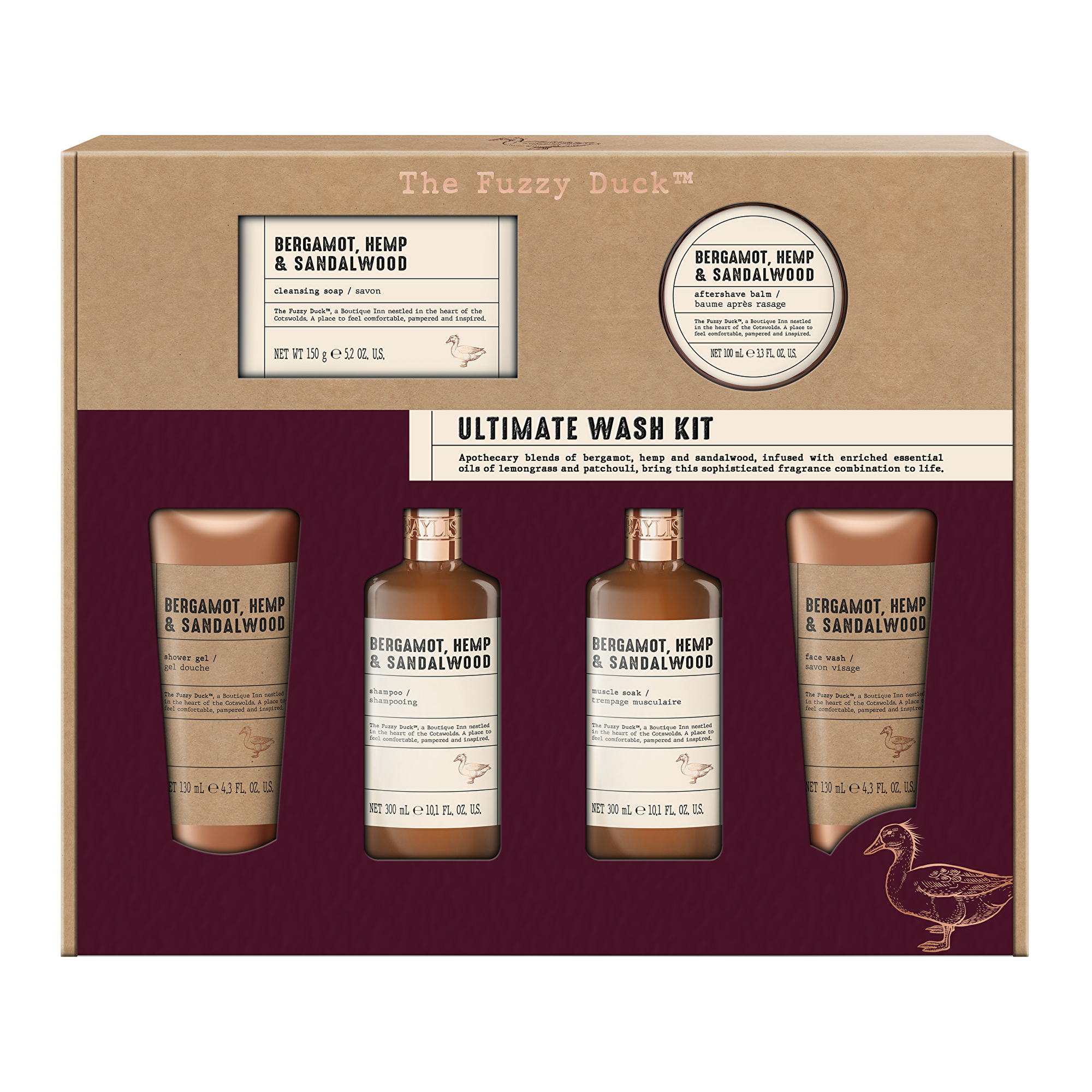 Baylis & Harding Dárková sada Bergamot, Konopí & Santalové dřevo Set 6 ks
