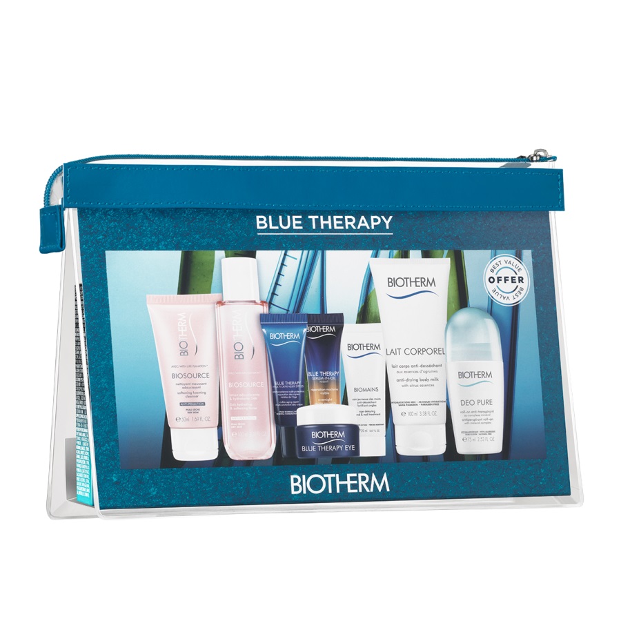 Biotherm Darčeková sada telovej a pleťovej starostlivosti Blue Therapy Pouch + 2 mesiace na vrátenie tovaru