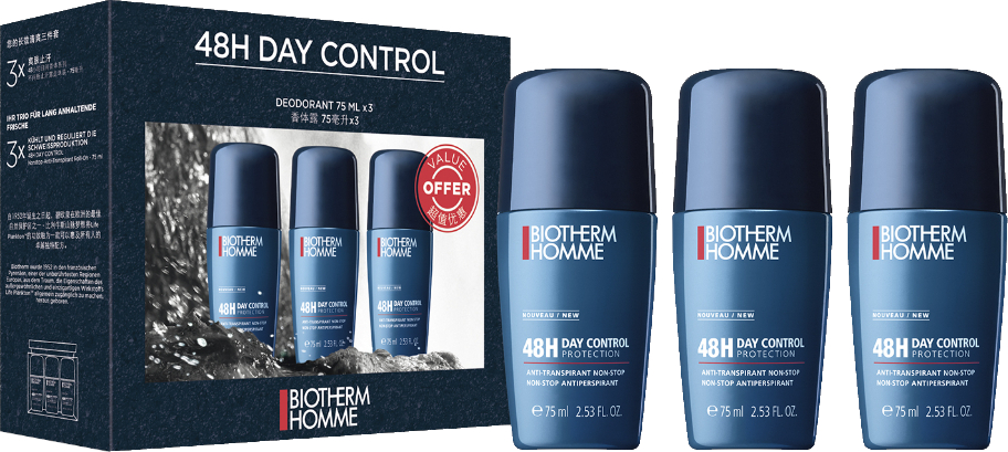 Biotherm Súprava guličkových dezodorantov 48H Day Control Trio 3 x 75 ml