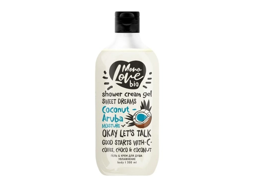 BISOU Hydratační sprchový gel Bio MonoLove Kokos-Aruba (Shower Cream Gel) 300 ml