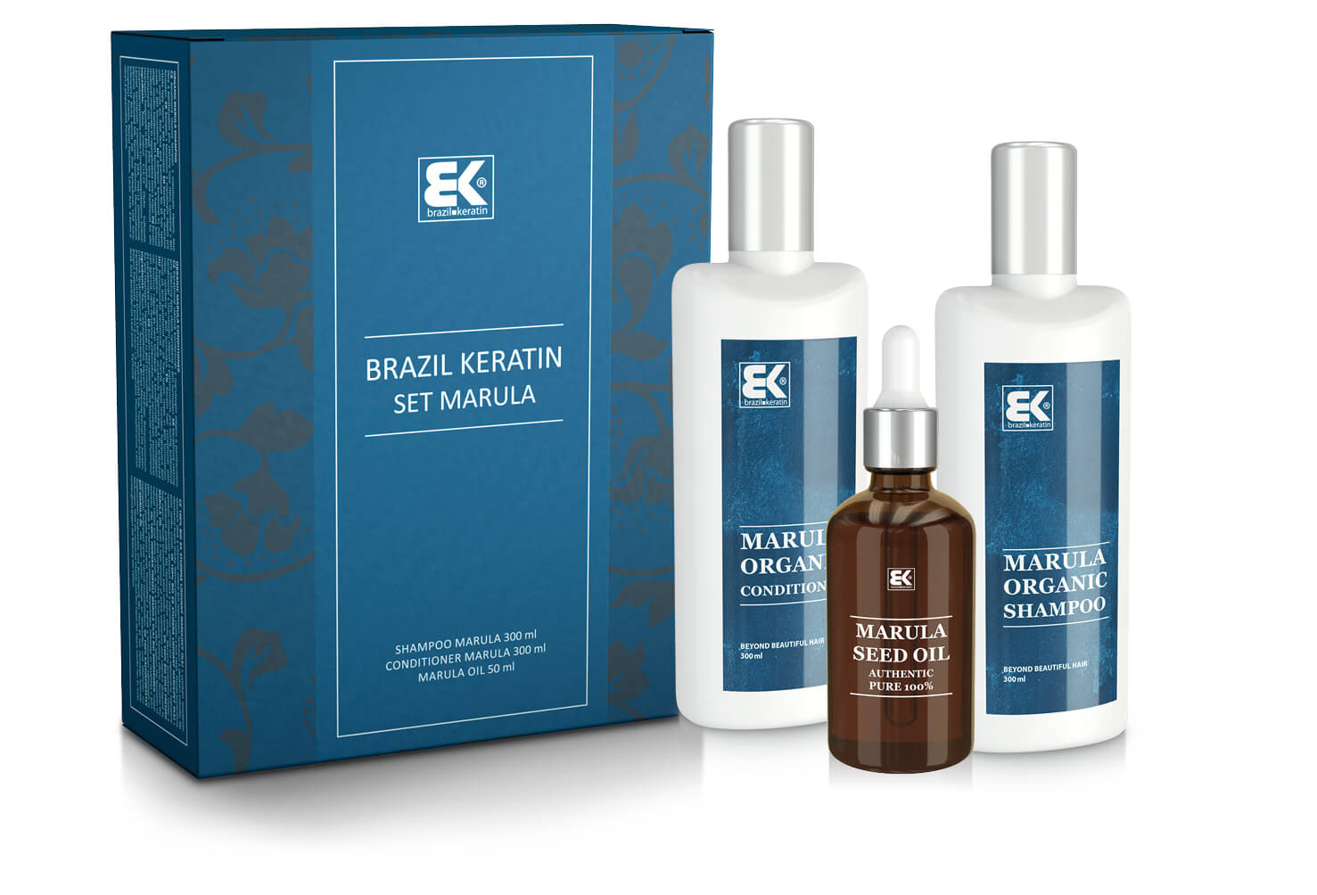 Brazil Keratin Darčeková sada Marula s prírodným exotickým olejom pre krásu a sviežosť vlasov i tela + 2 mesiace na vrátenie tovaru