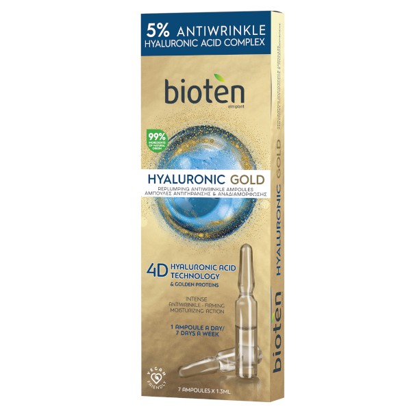 bioten Vyplňující koncentrované ampulky Hyaluronic Gold (Replumping Anti-Wrinkle Ampoules) 7 x 1,3 m
