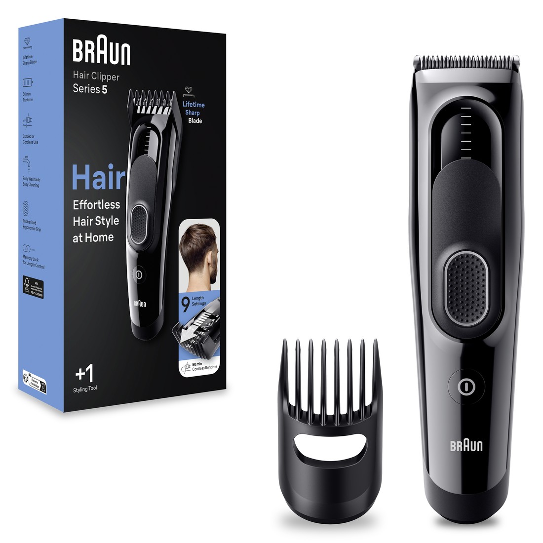 Braun Hair Clipper HC5 zastrihávač vlasov s vymeniteľnými nadstavcami