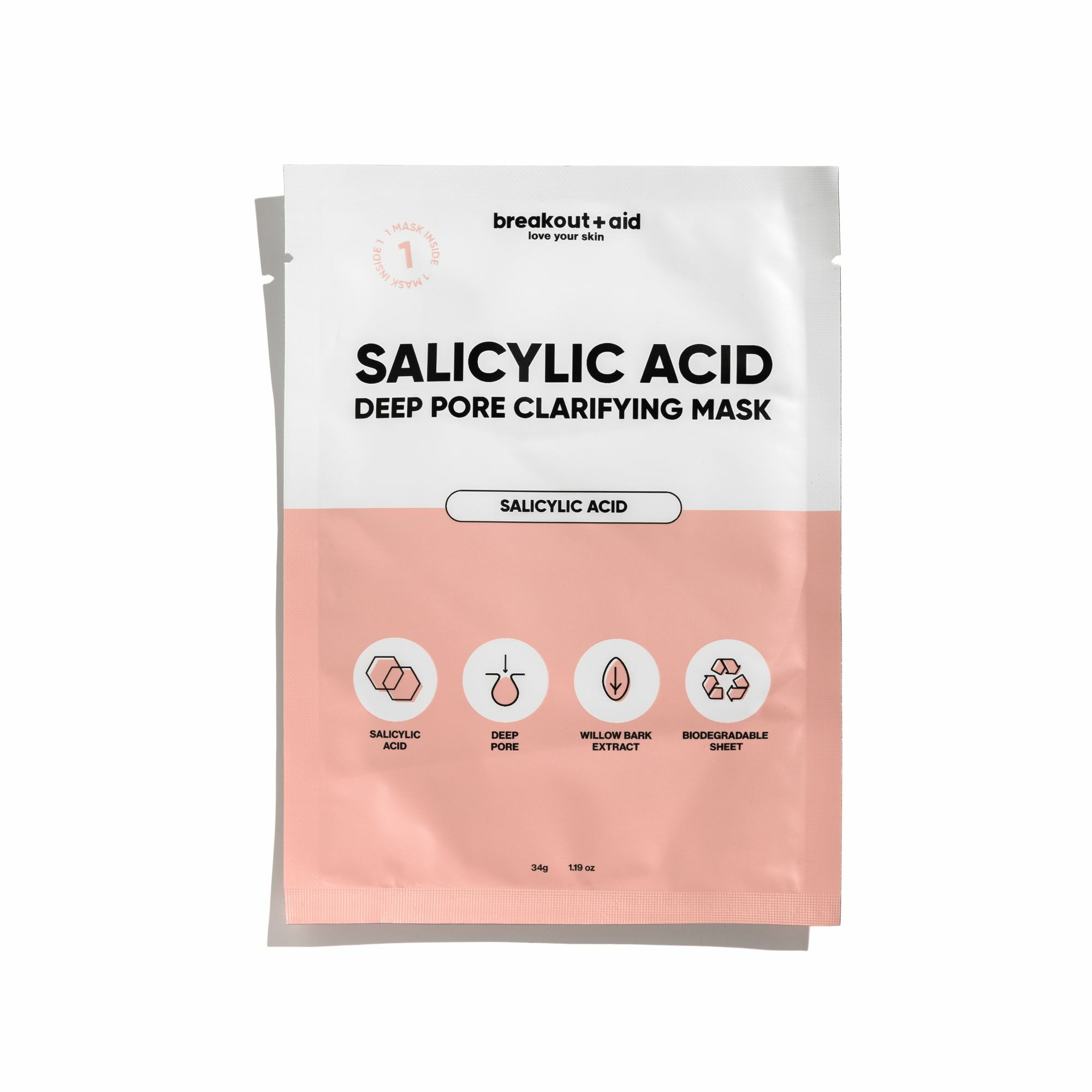 Breakout+aid Čistiaca maska na zanesené póry Clarifying Mask 34 g