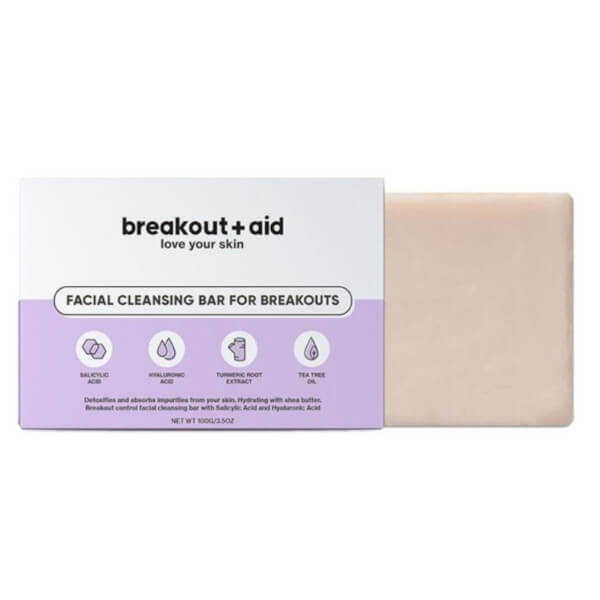 Breakout+aid Čisticí mýdlo na problematickou pleť s kyselinou salicylovou (Facial Cleansing Bar For Breakouts) 100 g