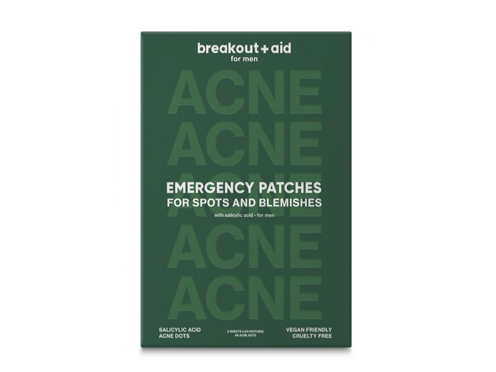 Breakout+aid Náplasti na lokálne ošetrenie akné pre mužov s kyselinou salicylovou (Emergency Patches For Spots And Blemishes) 48 ks