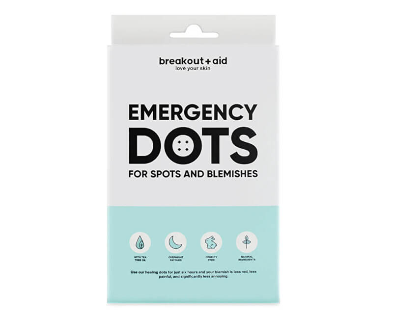 Breakout+aid Náplasti pro citlivou pokožku se sklonem k akné Emergency Dots 72 ks