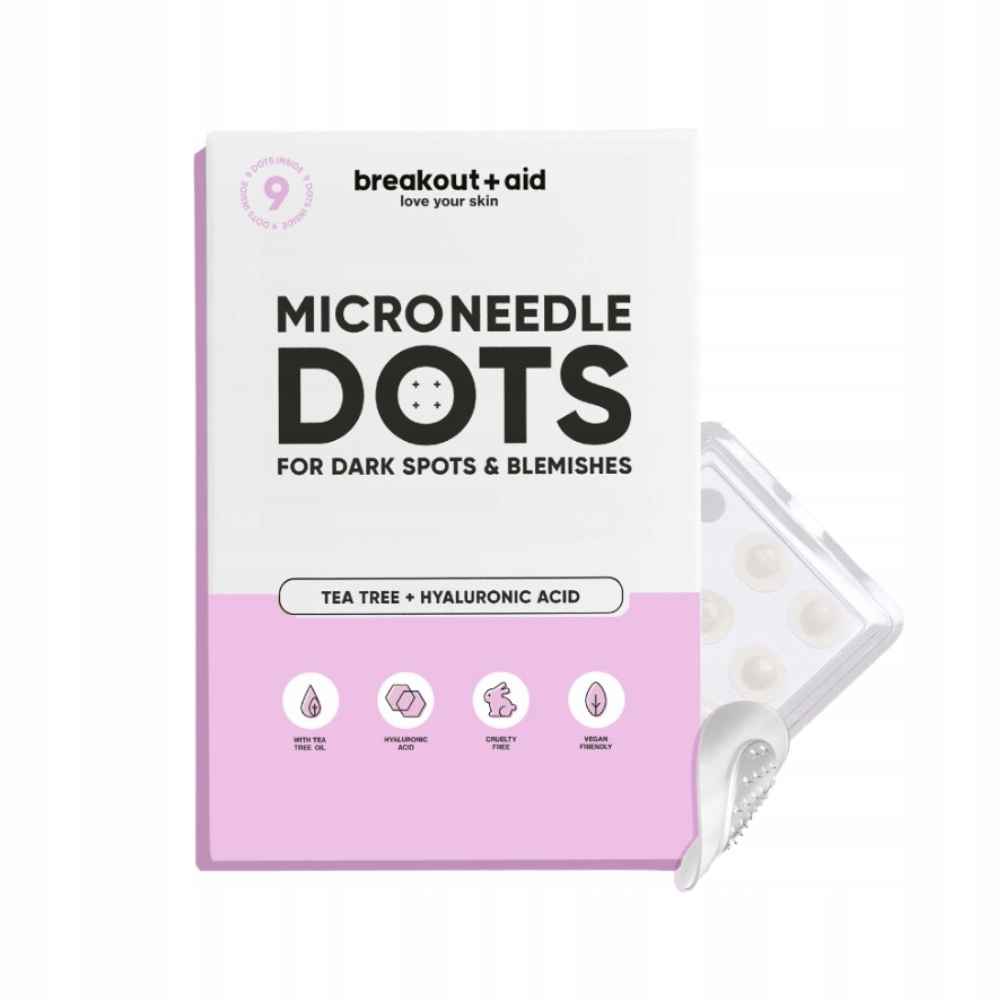 Breakout+aid Náplasti s mikrojehličkami na tmavé skvrny po akné Micro Needle Dots 9 ks