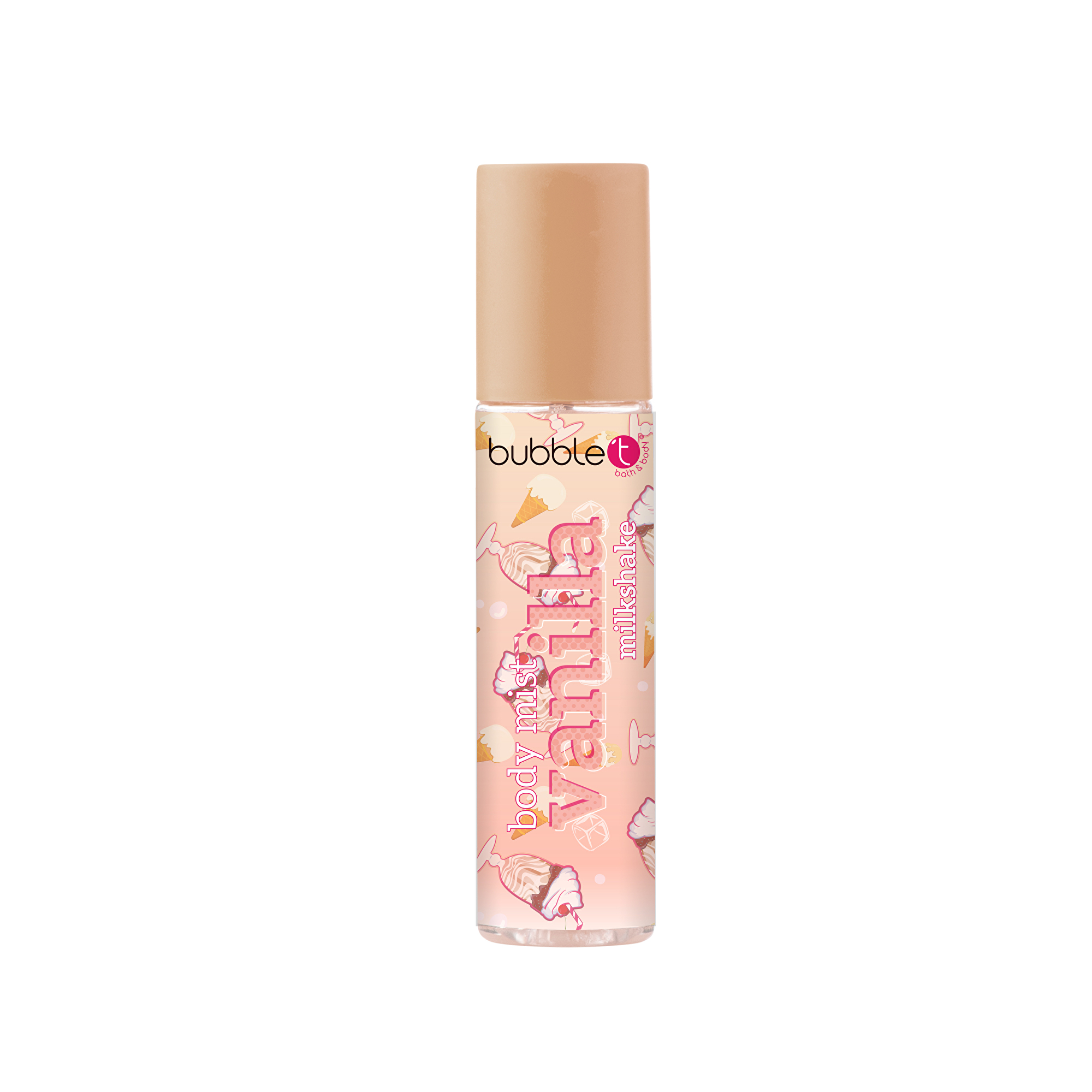 Bubble T Cosmetics Tělový sprej Vanilla Milkshake (Body Mist) 150 ml