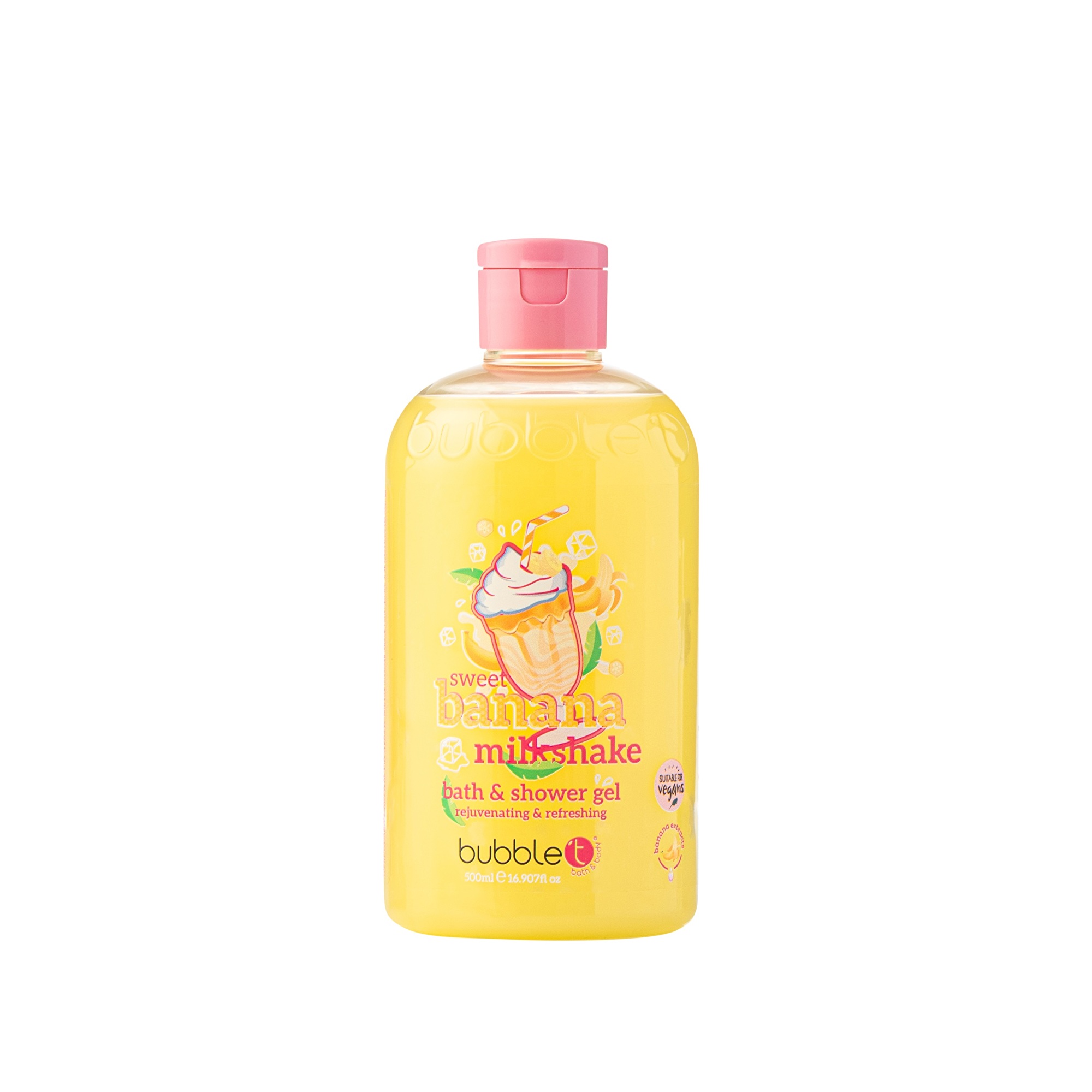 Bubble T Cosmetics Koupelový a sprchový gel Banana Milkshake (Bath & Shower Gel) 500 ml