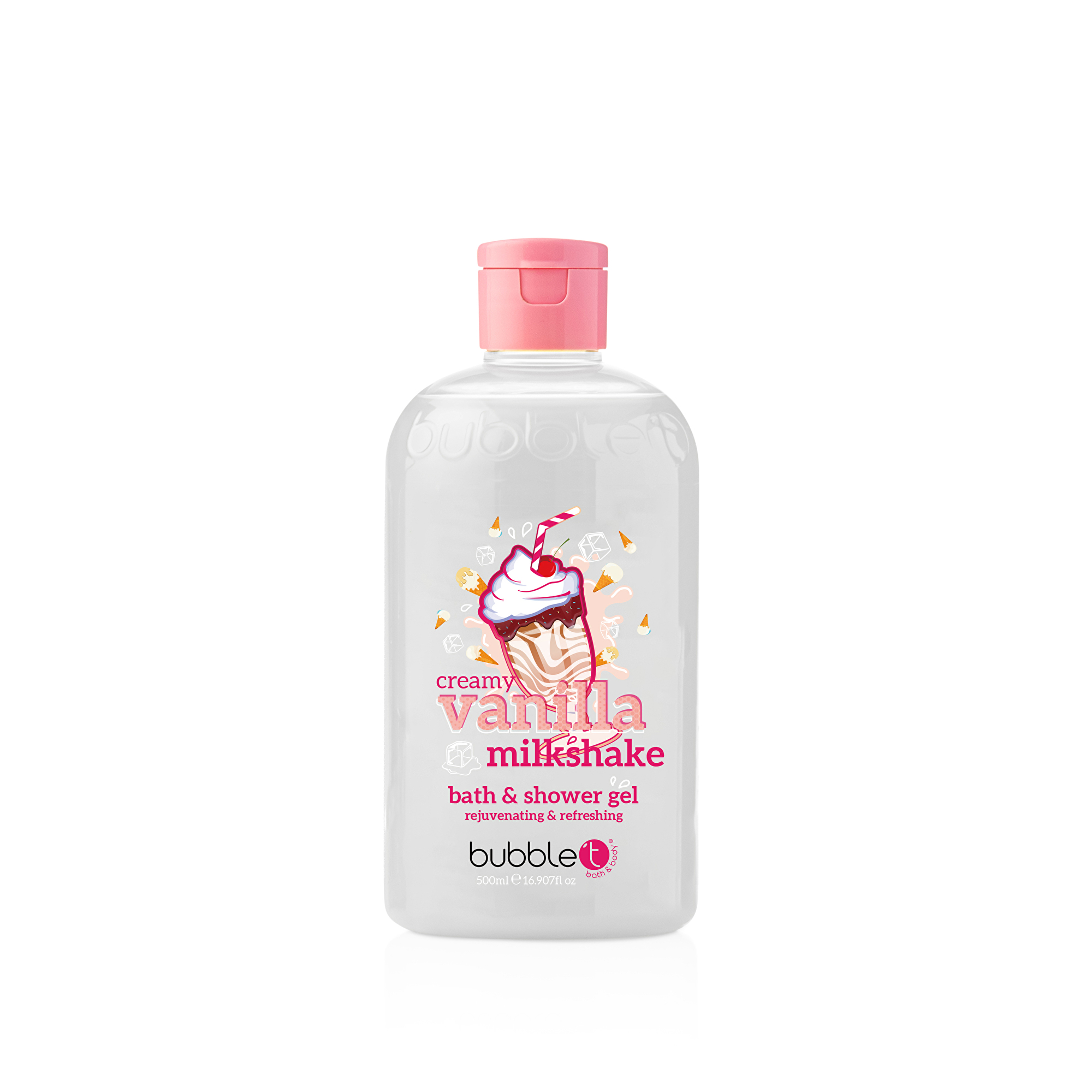 Bubble T Cosmetics Koupelový a sprchový gel Vanilla Milkshake (Bath & Shower Gel) 500 ml