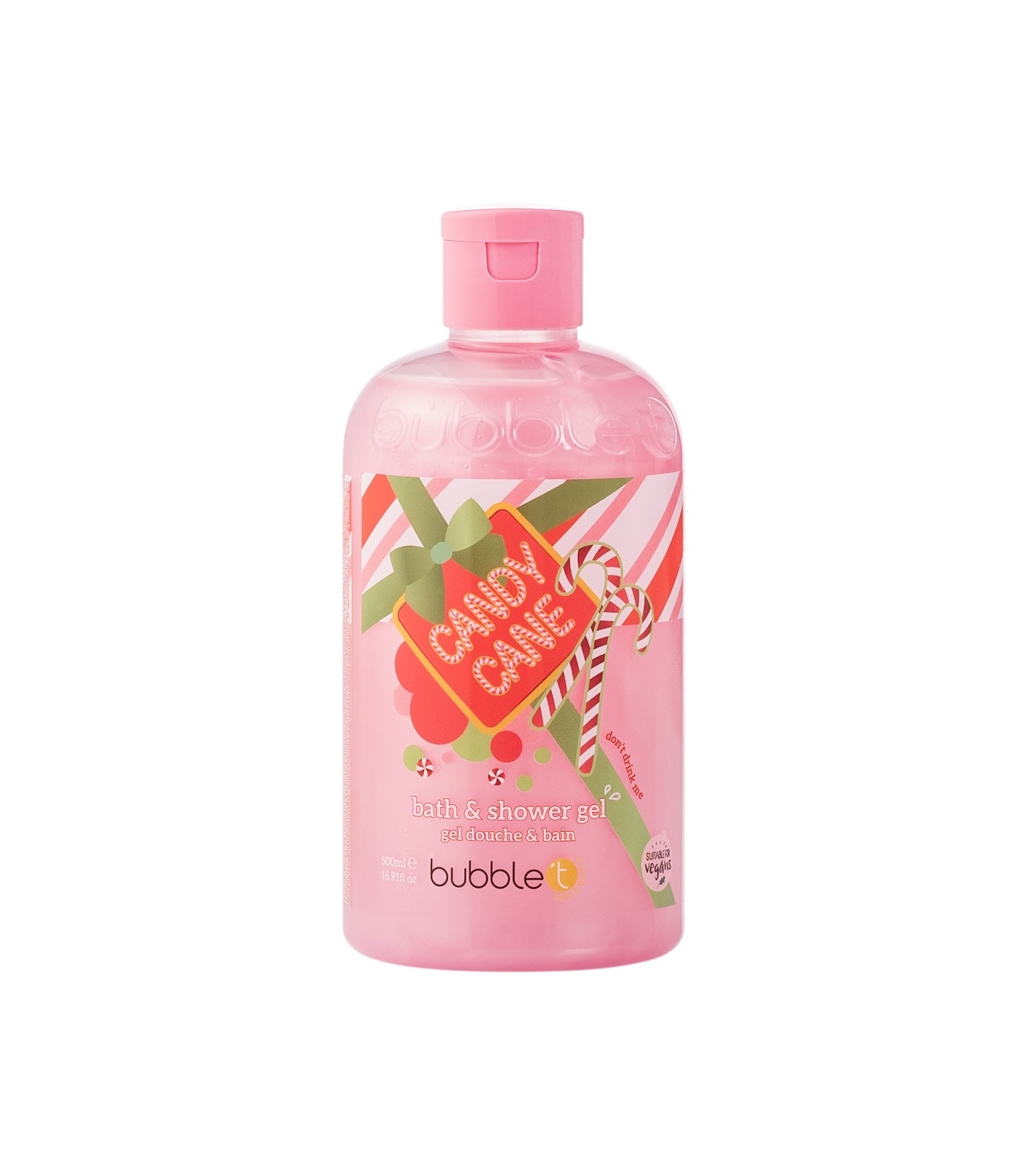 Bubble T Cosmetics Sprchový a koupelový gel Candy Cane (Bath & Shower Gel) 500 ml