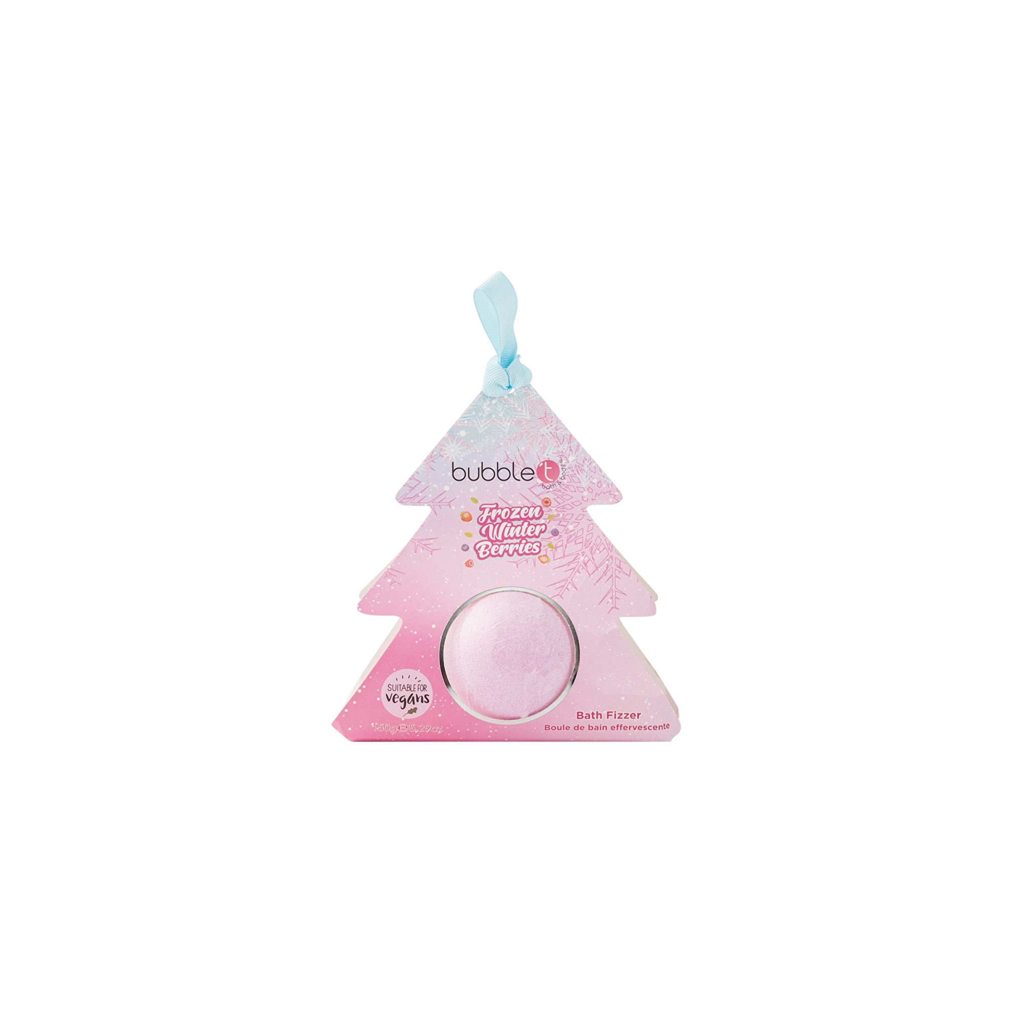 Bubble T Cosmetics Šumivá bomba do koupele Frozen Winter Berries Christmas Tree (Bath Fizzer) 150 g