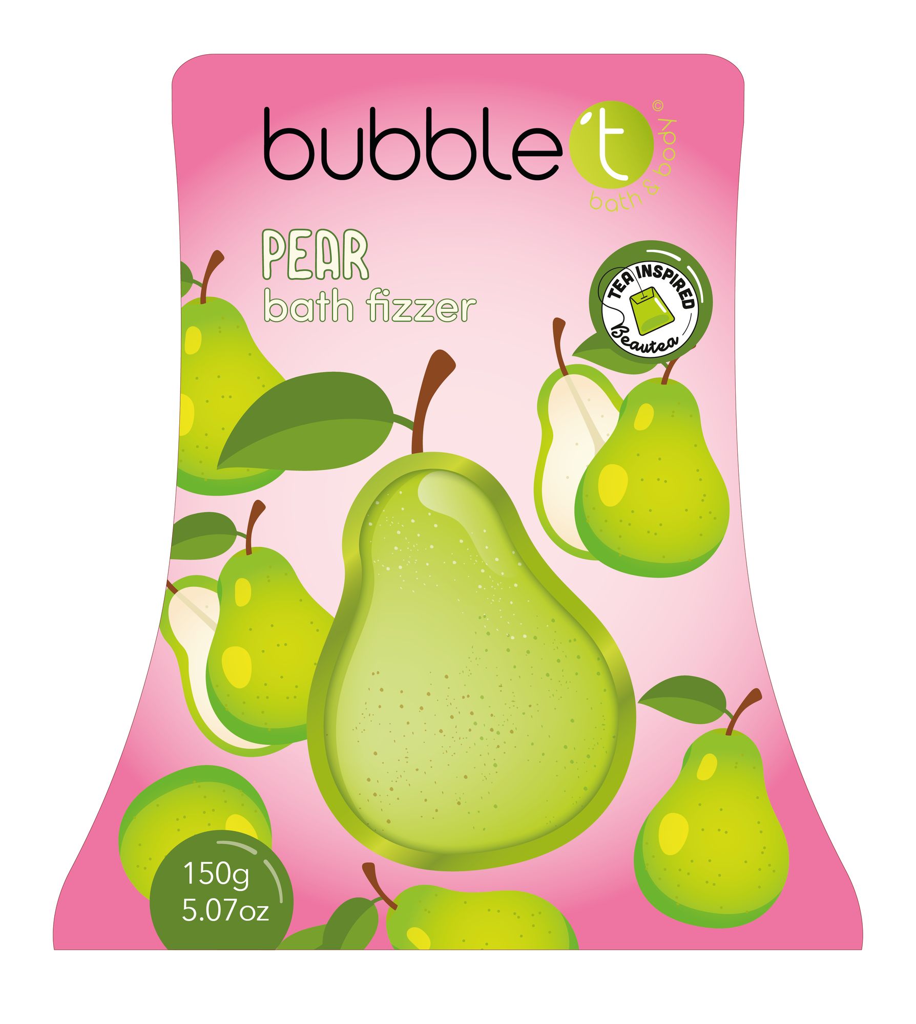 Bubble T Cosmetics Šumivá bomba do koupele Pear (Bath Fizzer) 150 g