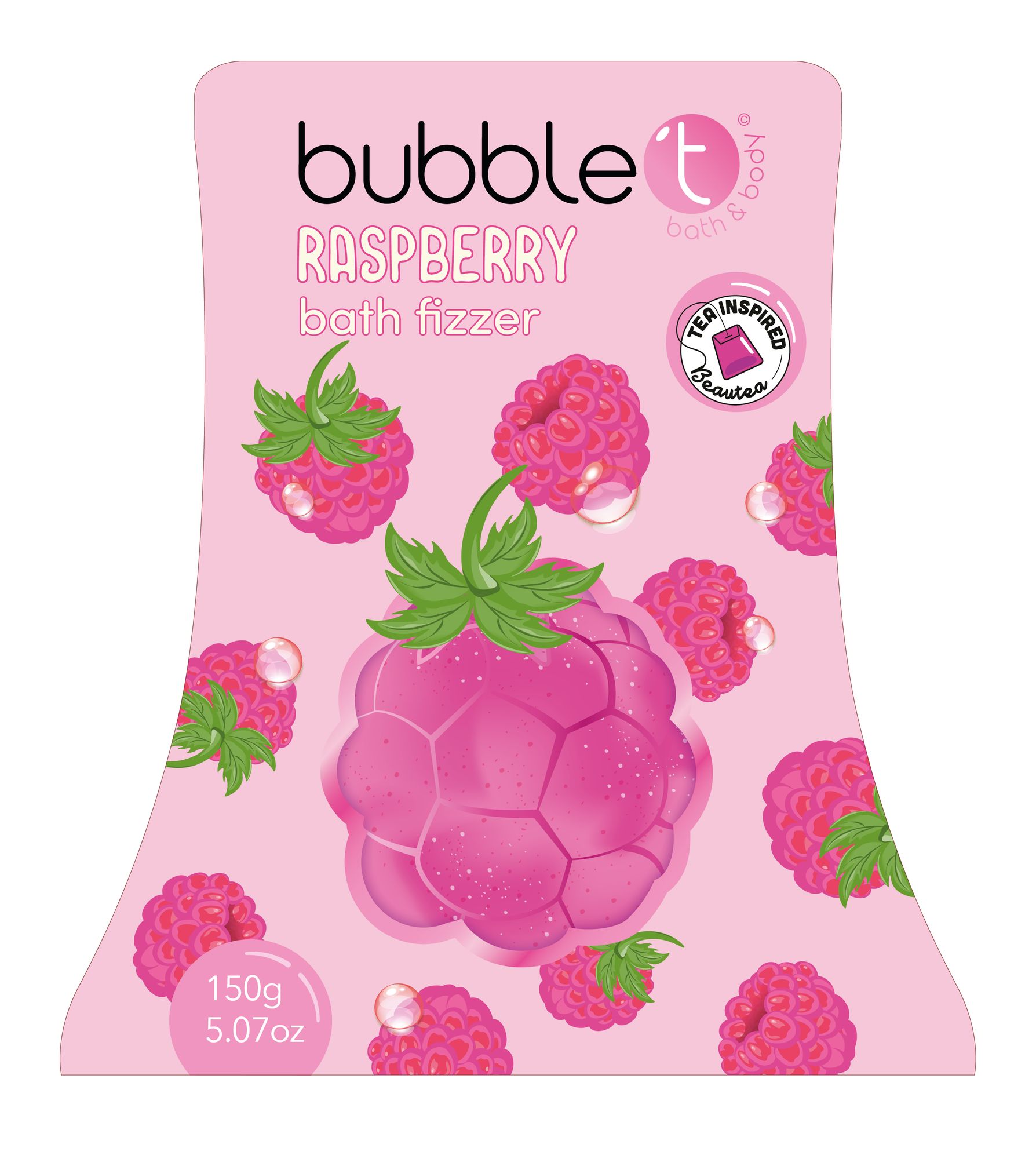 Bubble T Cosmetics Šumivá bomba do koupele Raspberry (Bath Fizzer) 150 g