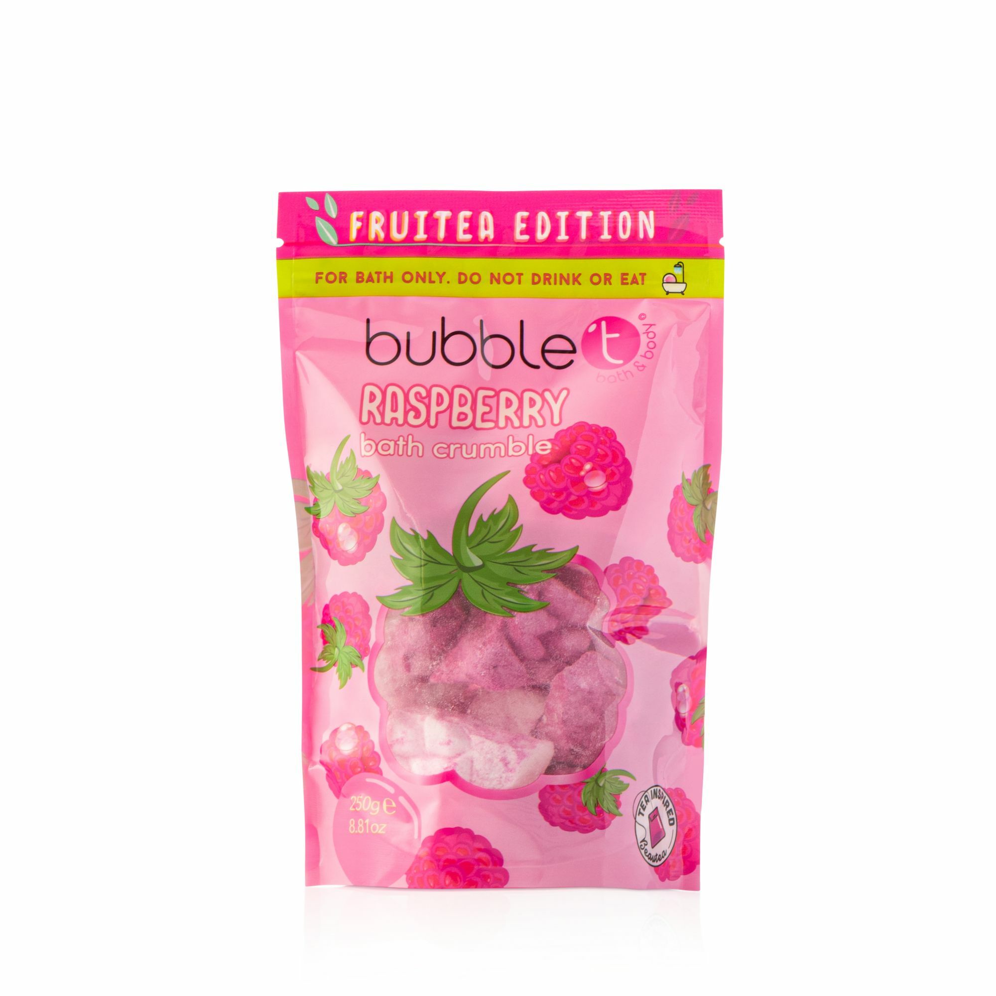 Bubble T Cosmetics Šumivé kousky do koupele Raspberry (Bath Crumble) 250 g