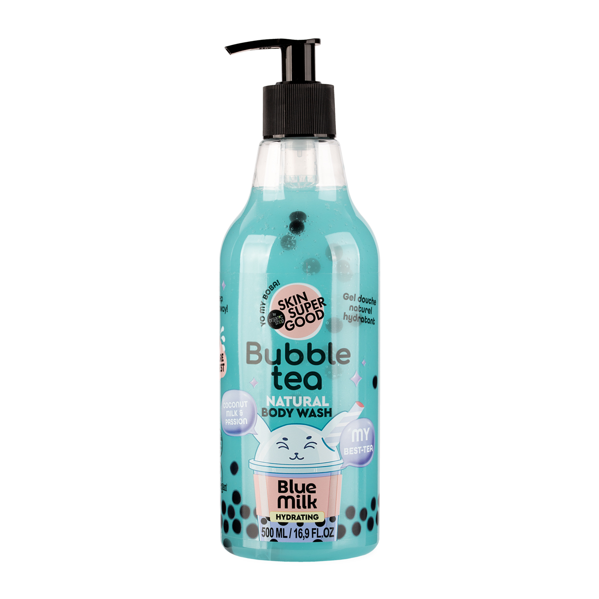 Organic Shop Hydratačný sprchový gél Bubble Tea Blue Milk (Body Wash) 500 ml