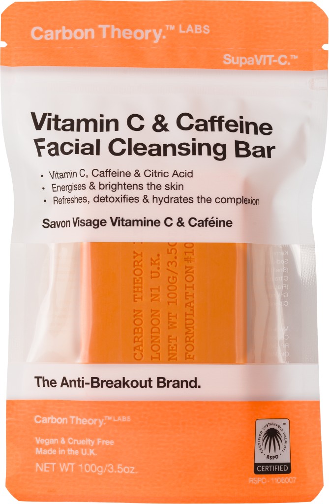 Levně Carbon Theory Čisticí pleťové mýdlo Vitamin C & Caffeine (Facial Cleansing Bar) 100 g