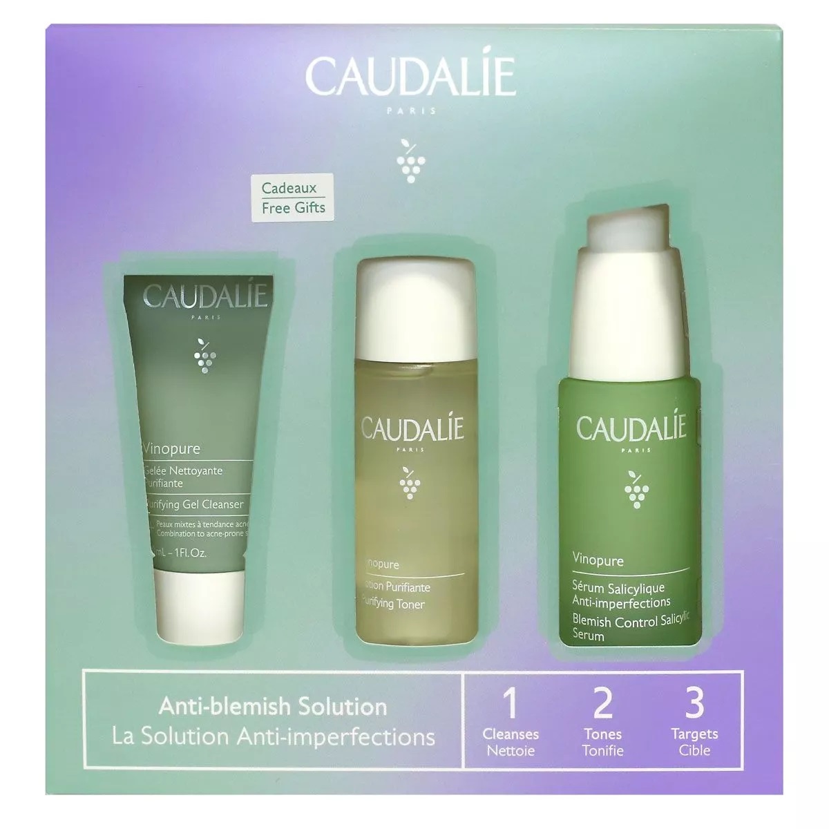 Caudalie Dárková sada péče pro smíšenou a mastnou pleť Vinopure