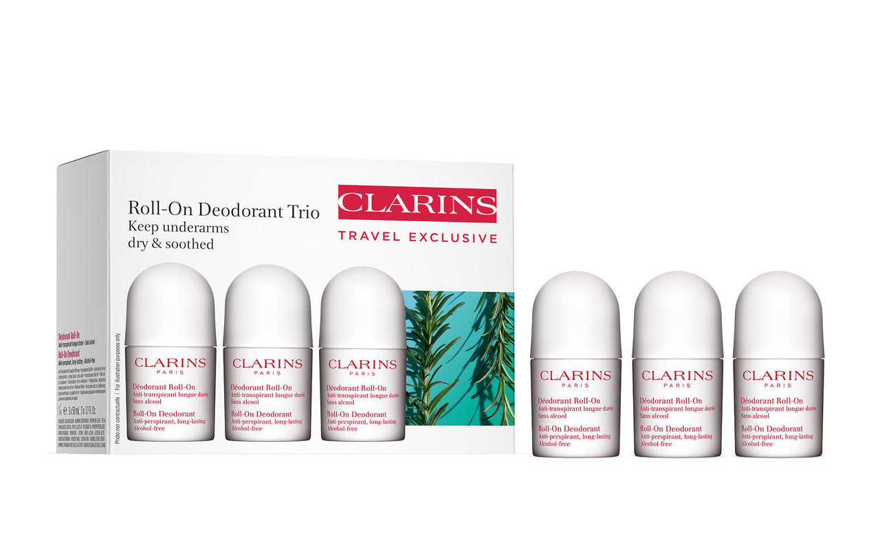 Clarins Sada kuličkových deodorantů (Roll On Deodorant Trio) 3 x 50 ml