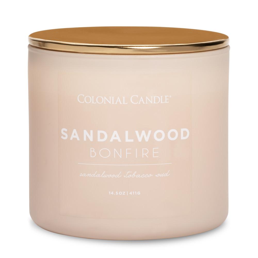 Colonial Candle Vonná svíčka se třemi knoty Sandalwood Bonfire 411 g
