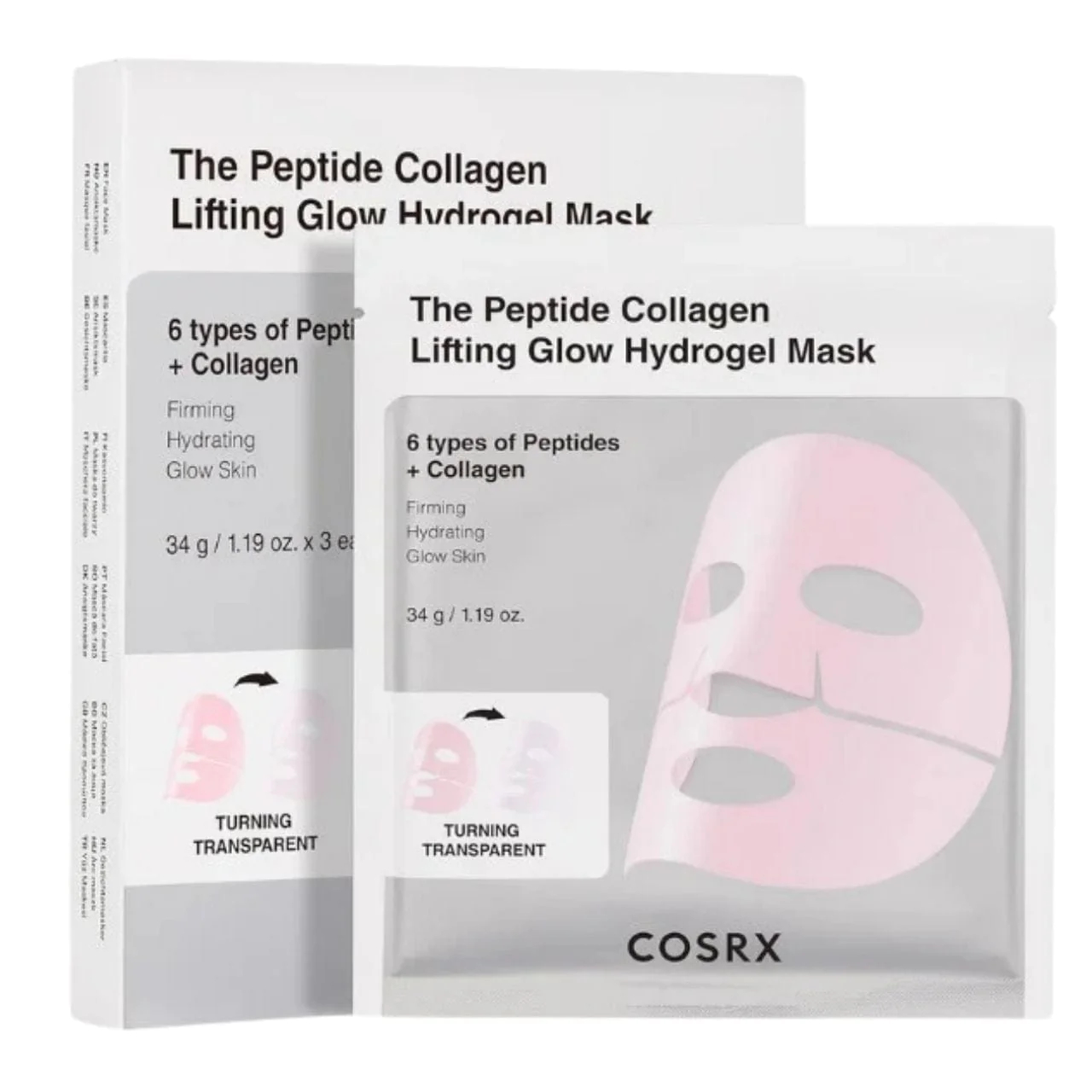 COSRX Súprava pleťových masiek Lifting Glow Hydrogel Mask 3 x 34 g