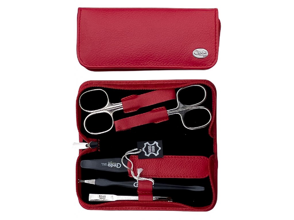 Credo Solingen Luxusní 5 dílná manikúra Summer Zipper 5 Red