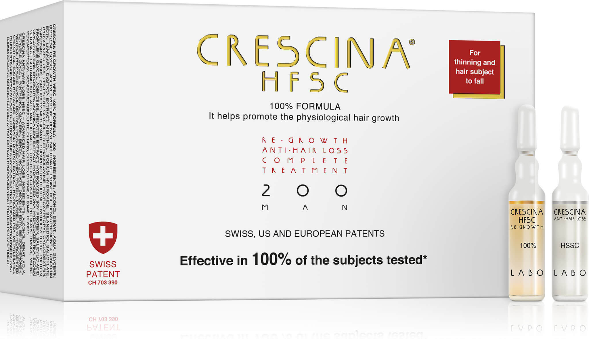 Crescina Péče na podporu růstu vlasů a proti vypadávání vlasů pro muže stupeň 200 Re-Growth & Anti-Hair Loss 20 x 3,5 ml