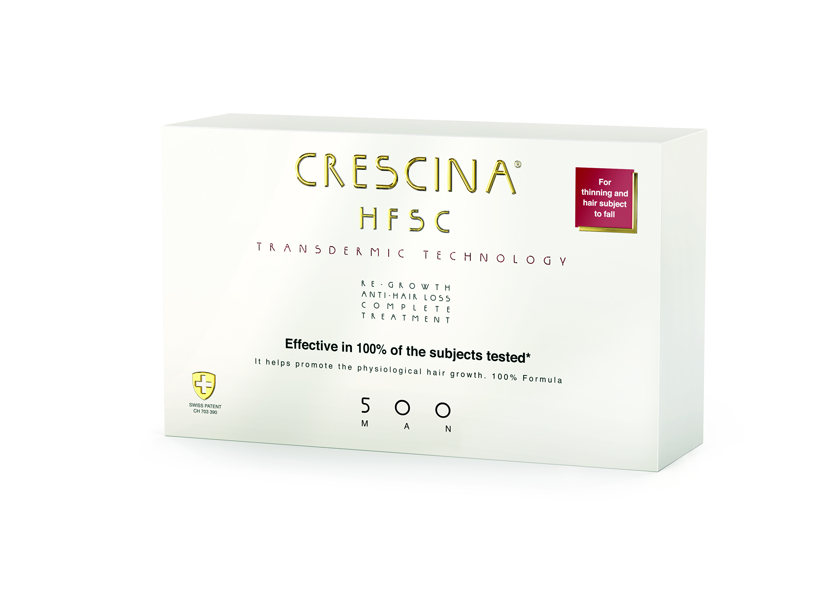 Crescina Péče na podporu růstu vlasů a proti vypadávání vlasů pro muže Transdermic stupeň 500 (střední fáze) 20 x 3, 5 ml
