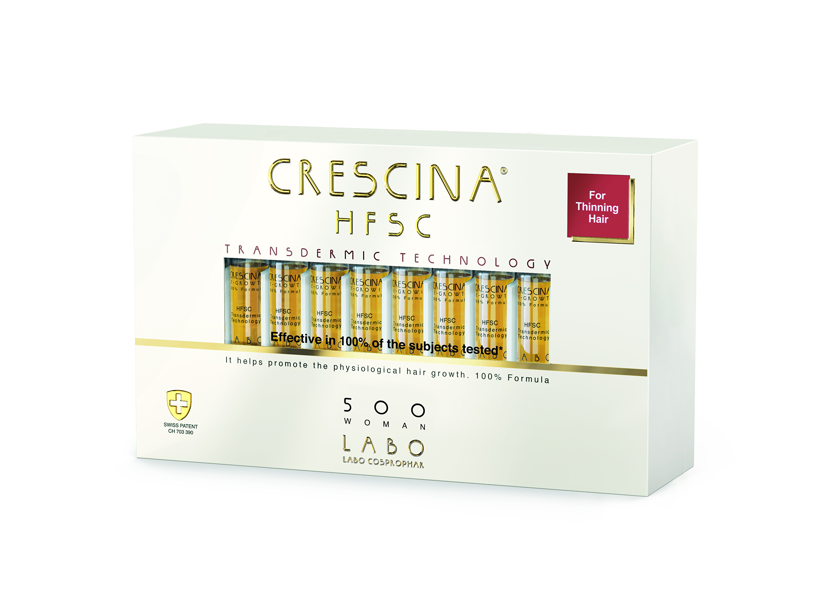Crescina Péče na podporu růstu vlasů pro ženy Transdermic stupeň 500 (střední fáze) 20 x 3,5 ml