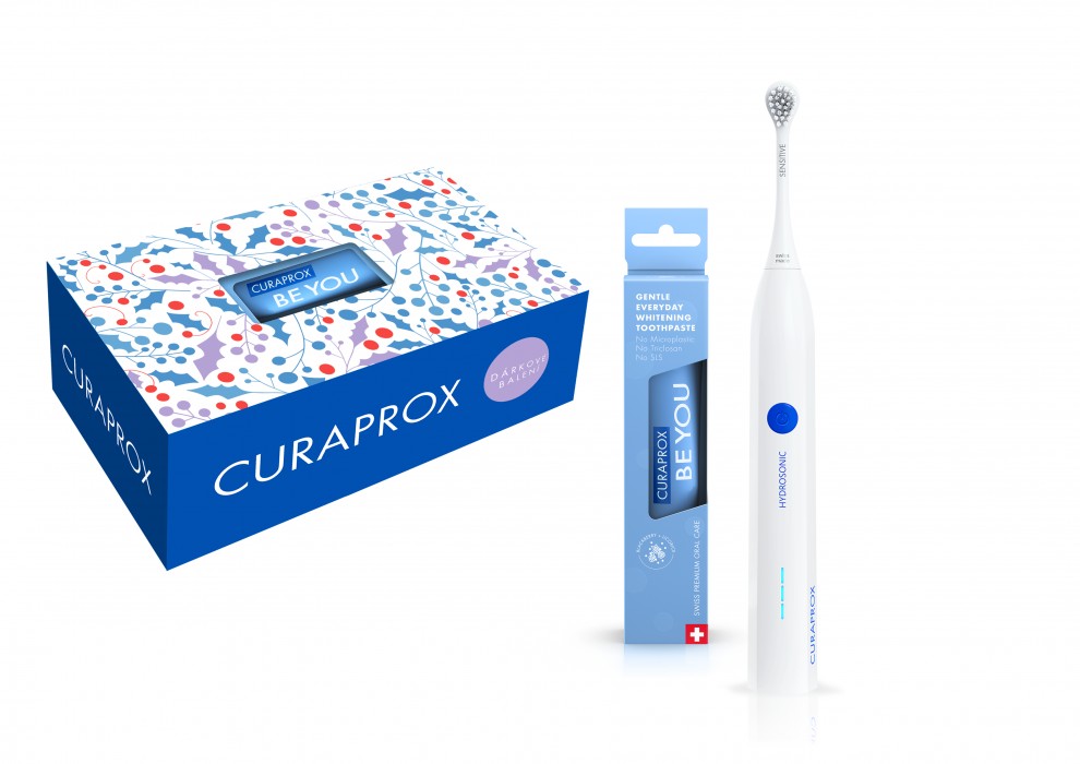 Curaprox Hidroszónikus fogkefe készlet + Easy + fogkrém Be You kék