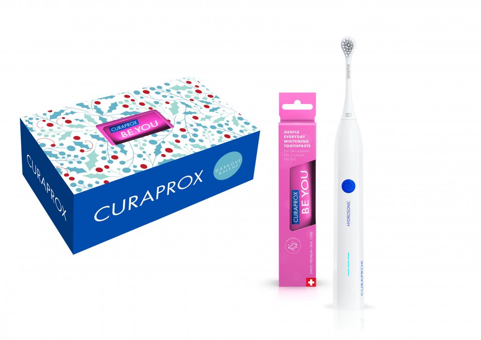 Curaprox Hidroszónikus fogkefe készlet + Easy + fogkrém Be You rózsaszín