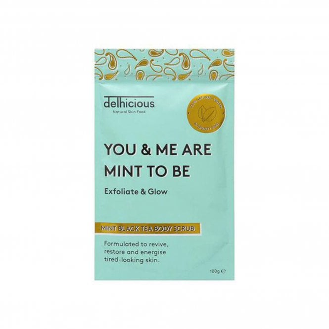 Levně Delhicious Tělový peeling You & Me Are Mint To Be (Mint Black Tea Body Scrub) 100 g