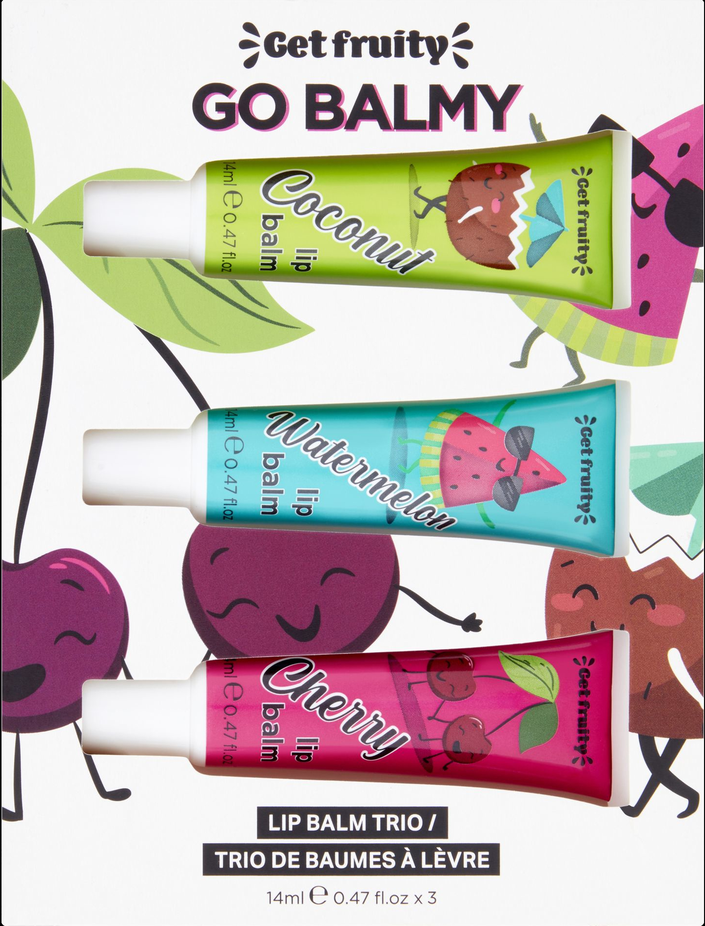 Dirty Works Sada balzámů na rty Get Fruity Lip Balm Trio