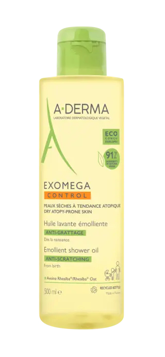 A-DERMA Zvláčňující sprchový olej pro suchou pokožku se sklonem k atopickému ekzému Exomega Control (Emollient Shower Oil) 750 ml