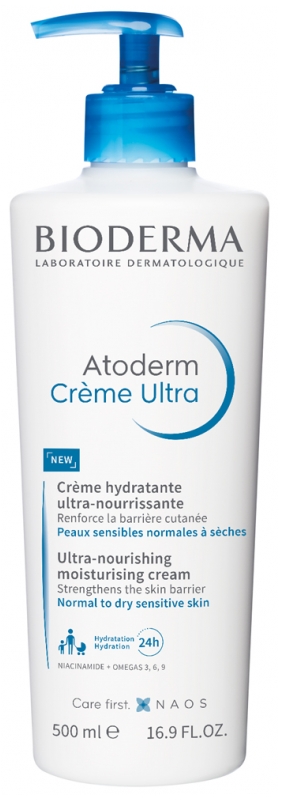 Bioderma Ultra vyživující a hydratační tělový krém Atoderm (Ultra-Nourishing Moisturising Cream) 500 ml