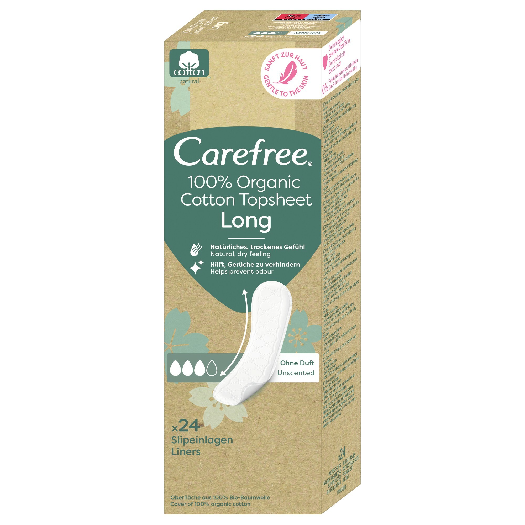 Carefree Slipové vložky Organic Cotton Long 24 ks