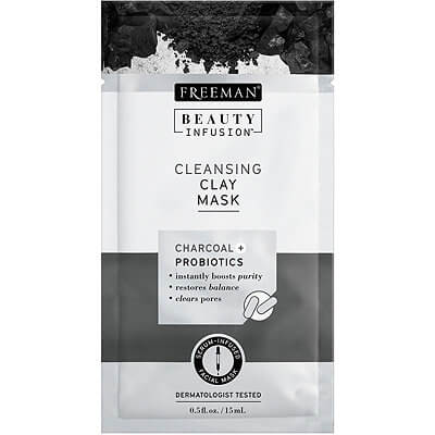 Freeman Čisticí jílová maska Aktivní uhlí a probiotika Beauty Infusion (Cleansing Clay Mask) 15 ml