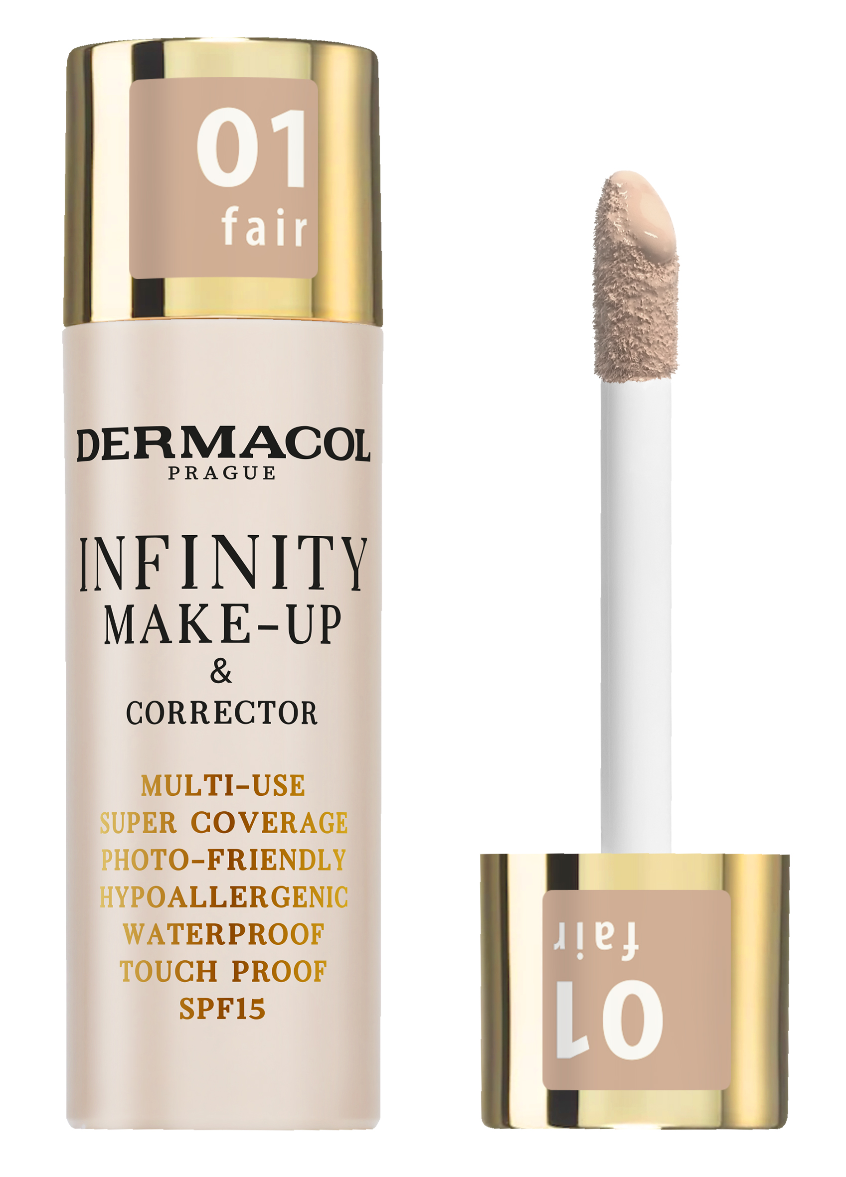Dermacol Vysoce krycí make-up a korektor Infinity (Multi-Use Super Coverage Waterproof Touch) 20 g 02 Beige