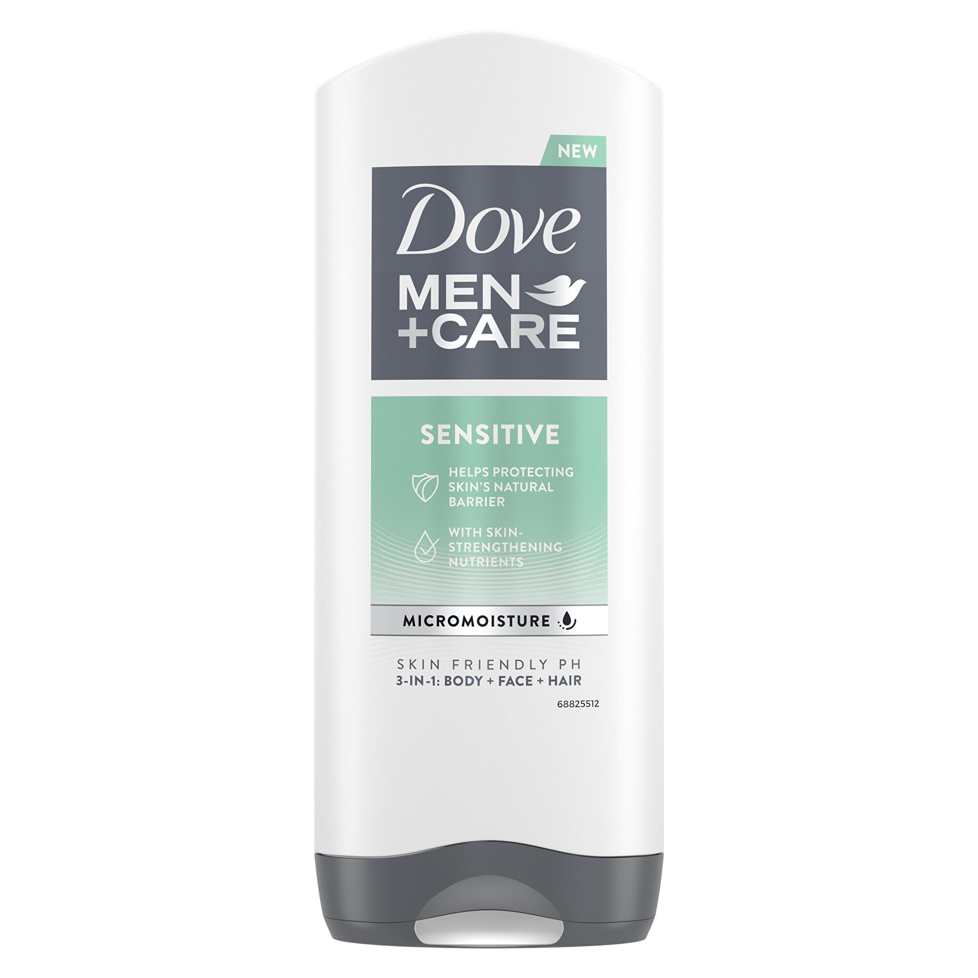 Dove Pánský sprchový gel na tělo, obličej a vlasy Men+Care Sensitive (3 in 1 Shower Gel) 250 ml