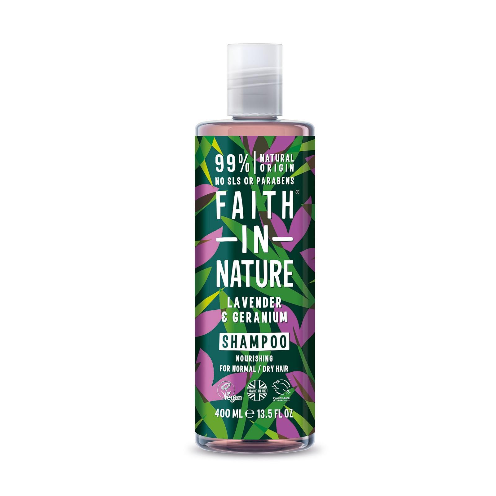 Faith in Nature Vyživující přírodní šampon pro normální a suché vlasy Levandule (Nourishing Shampoo) 400 ml