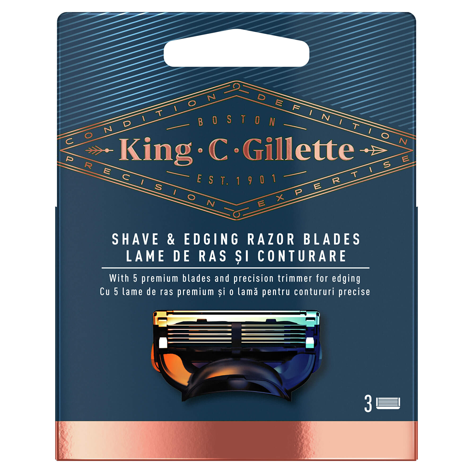 Gillette Náhradné hlavice King (Shave & Edging Razor Blades) 3 ks