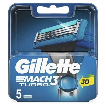 Gillette Náhradné hlavice Gillette Mach3 Turbo 3D 5 ks