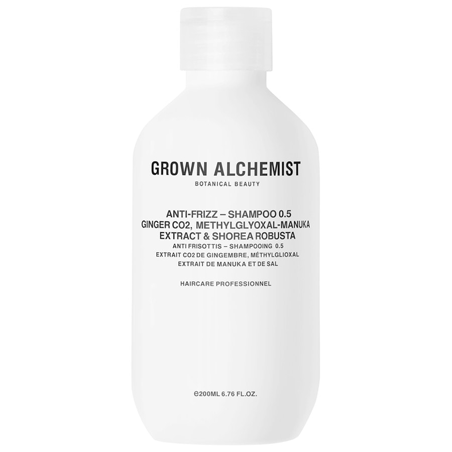 Grown Alchemist Šampón pre krepaté a nepoddajné vlasy Ginger CO2, Methylglyoxal-Manuka Extract, Shorea Robusta (Anti-Frizz Shampoo) 200 ml