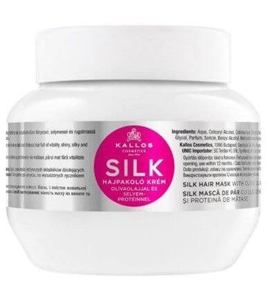 Kallos Hydratační maska na vlasy s olivovým olejem a hedvábným proteinem KJMN (Silk Hair Mask with Olive Oil and Silk Protein) 275 ml