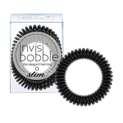 Invisibobble Tenká spirálová gumička do vlasů Invisibobble Slim 3 ks True Black