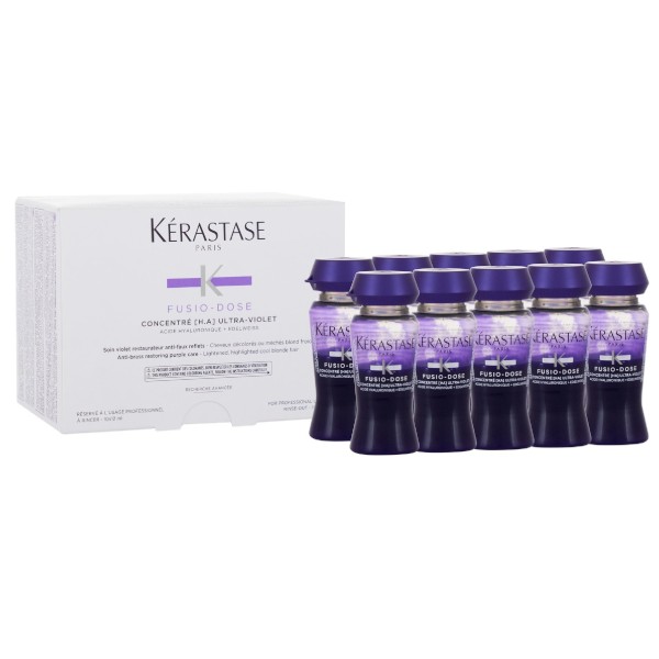 Kérastase Neutral izačná kúra proti žltým tónom vlasov Fusio-Dose (Anti-Brass Restoring Purple Care ) 10 x 12 ml