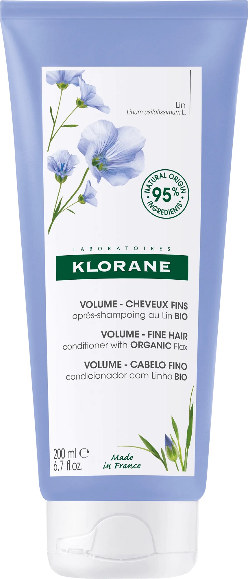 Klorane Kondicionér pre jemné vlasy s organickým ľanom ( Volume Conditioner) 200 ml
