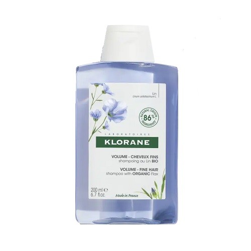 Klorane Flax Fiber Bio šampón pre jemné vlasy bez objemu 200 ml